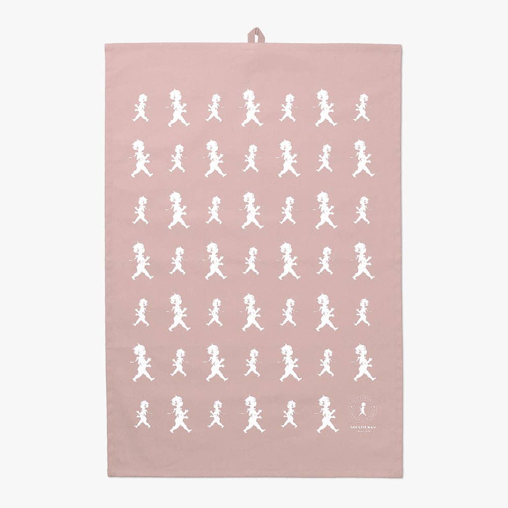 Solstickan Design - Tea towel semi-linen - Pink/White