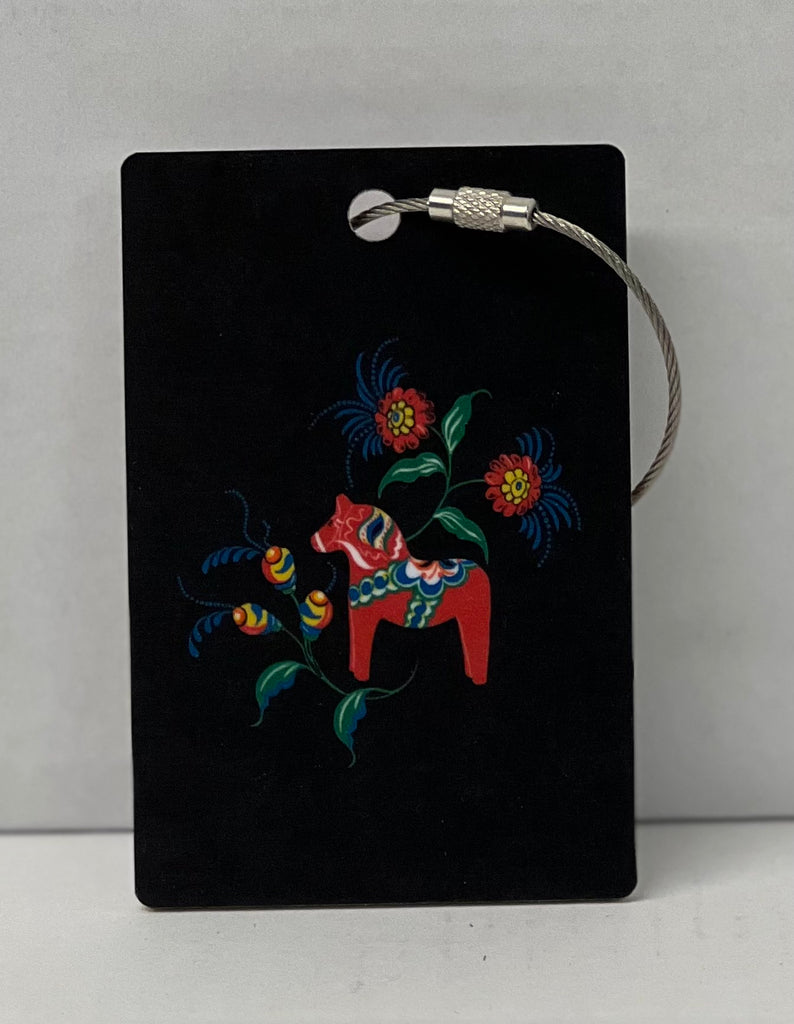 Dala Horse Bag tag Black