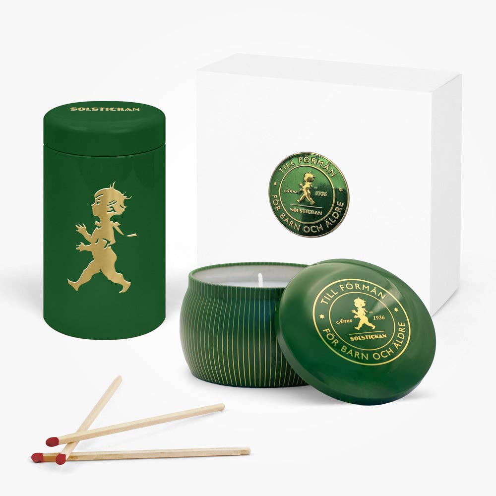 Solstickan Design - Scented Candle Coniferous + Green Matchstick