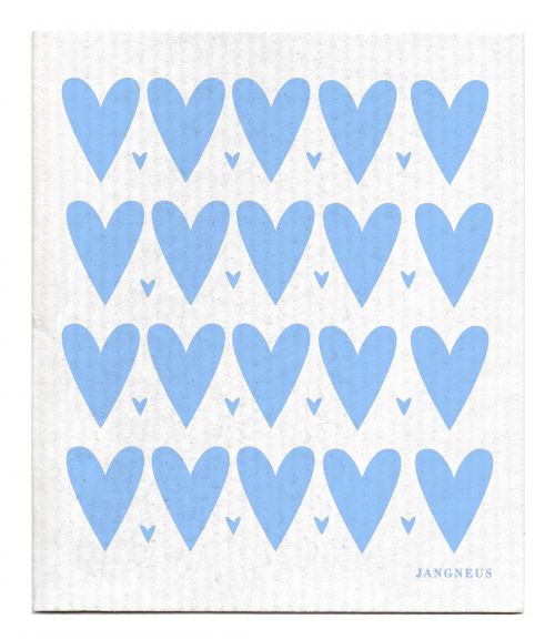 Small Blue Hearts Dishcloth